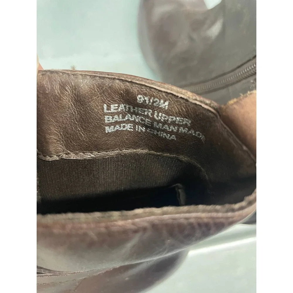 Spring Step Ankle Boots Womens‎ 9.5 Brown Leather Bootie Side Zip